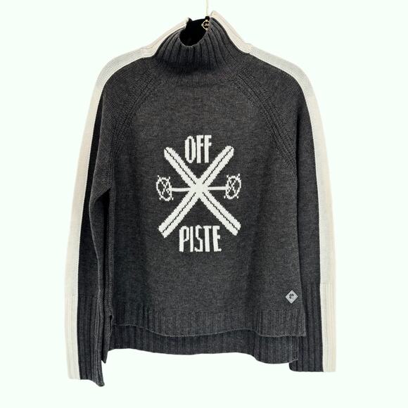 New NoTag Krimson Klover Sweater XS Off Piste Ski Acrylic Wool Mock Neck Boxy - Picture 3 of 8